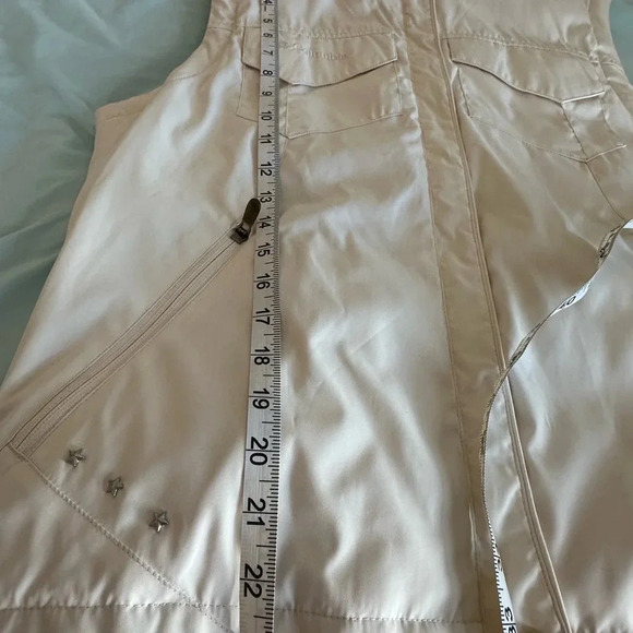 Columbia Down Feather Puffer Vest Women's Ivory Zip Pockets Outdoor. Sz: M. - Picture 5 of 13